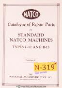 Natco-Natco 14 16 Types, Milling Repair Parts Manual 1946-14-16-01